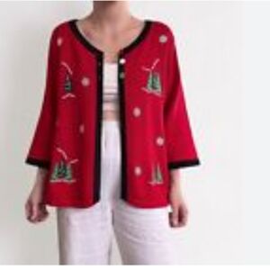 Christmas Holiday Cardigan Red